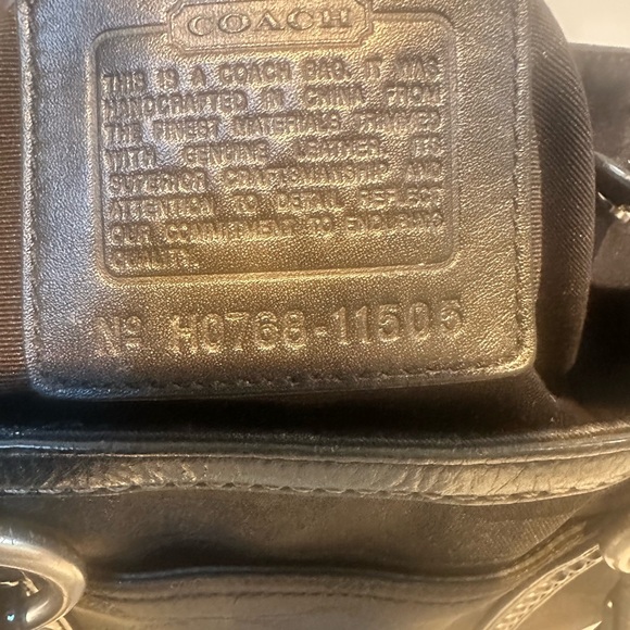 Coach Studded Black Shoulder Bag with Shimmer C logo with Silver Accents - Picture 3 of 10